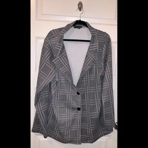 Gray/White Checked Blazer Size 22